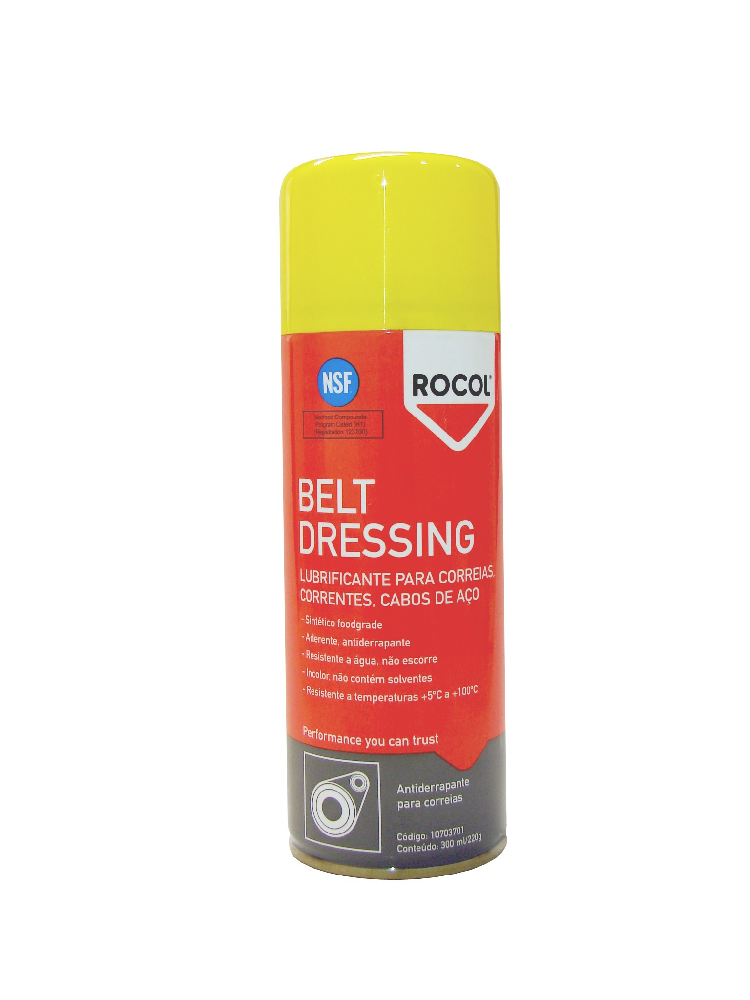 Lubrificante Anti derrapente Belt Dressing NSF Spray Rocol